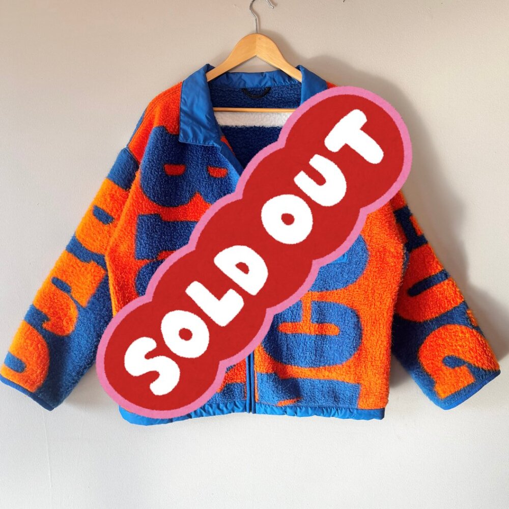 Mile High Throwback Jacket XL Vintage Denver Broncos Blanket Fleece Orange Blue
